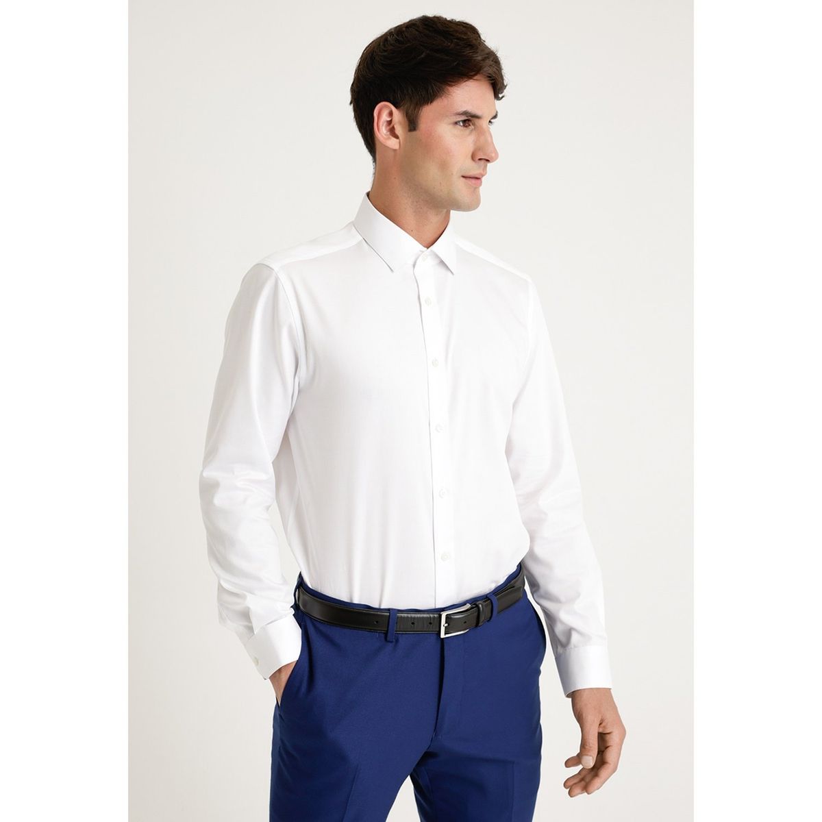 PERRY ELLIS - Camisa Manga Larga Slim Fit 100% Algodón Hombre Perry Ellis