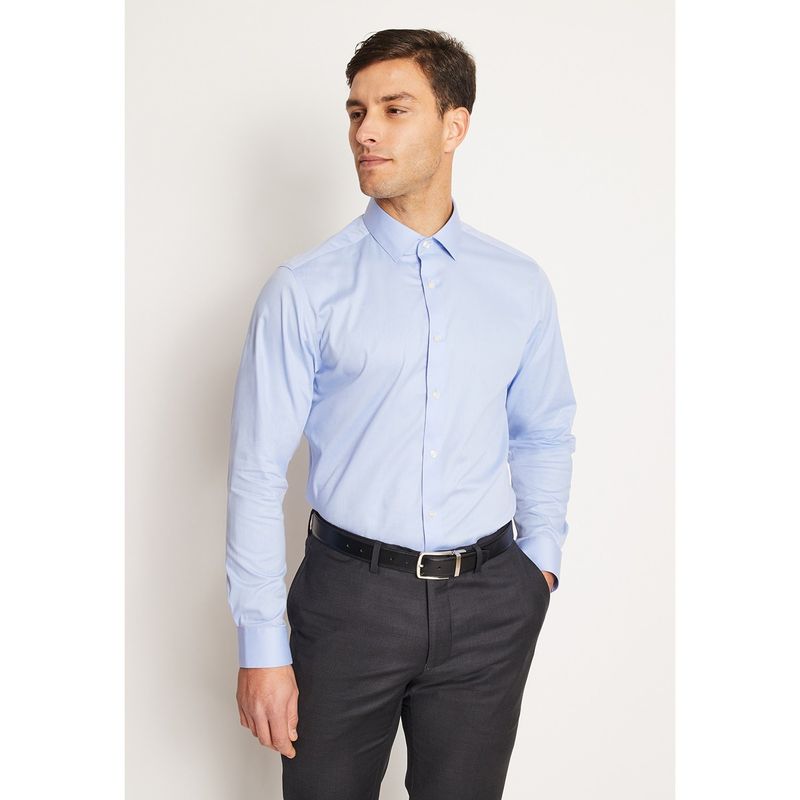 PERRY ELLIS - Camisa Manga Larga Slim Fit 100% Algodón Hombre Perry Ellis