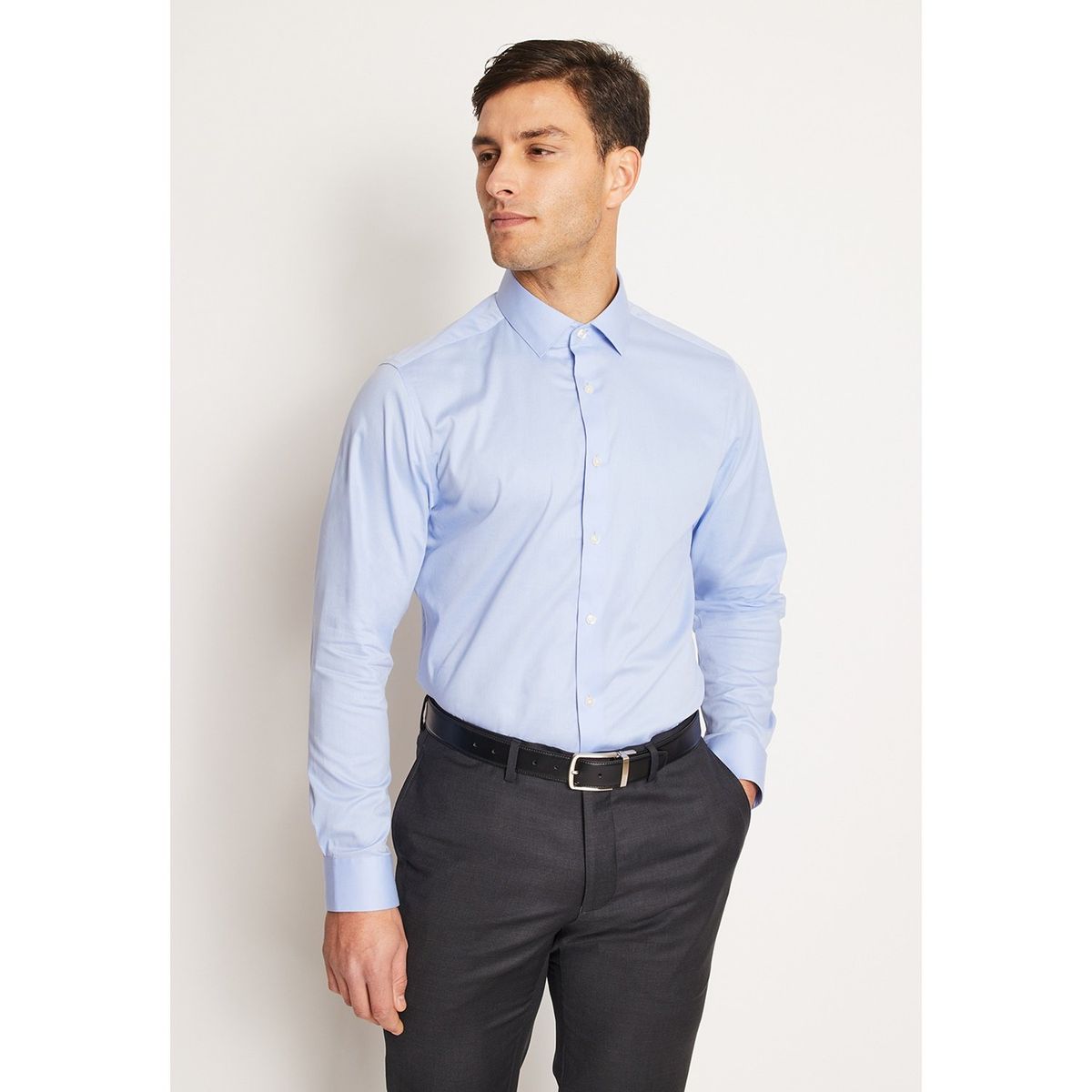 PERRY ELLIS - Camisa Manga Larga Slim Fit 100% Algodón Hombre Perry Ellis