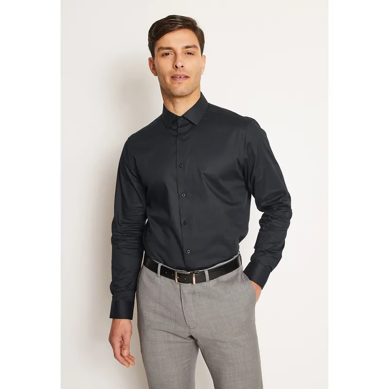 PERRY ELLIS - Camisa Manga Larga Slim Fit 100% Algodón Hombre Perry Ellis 