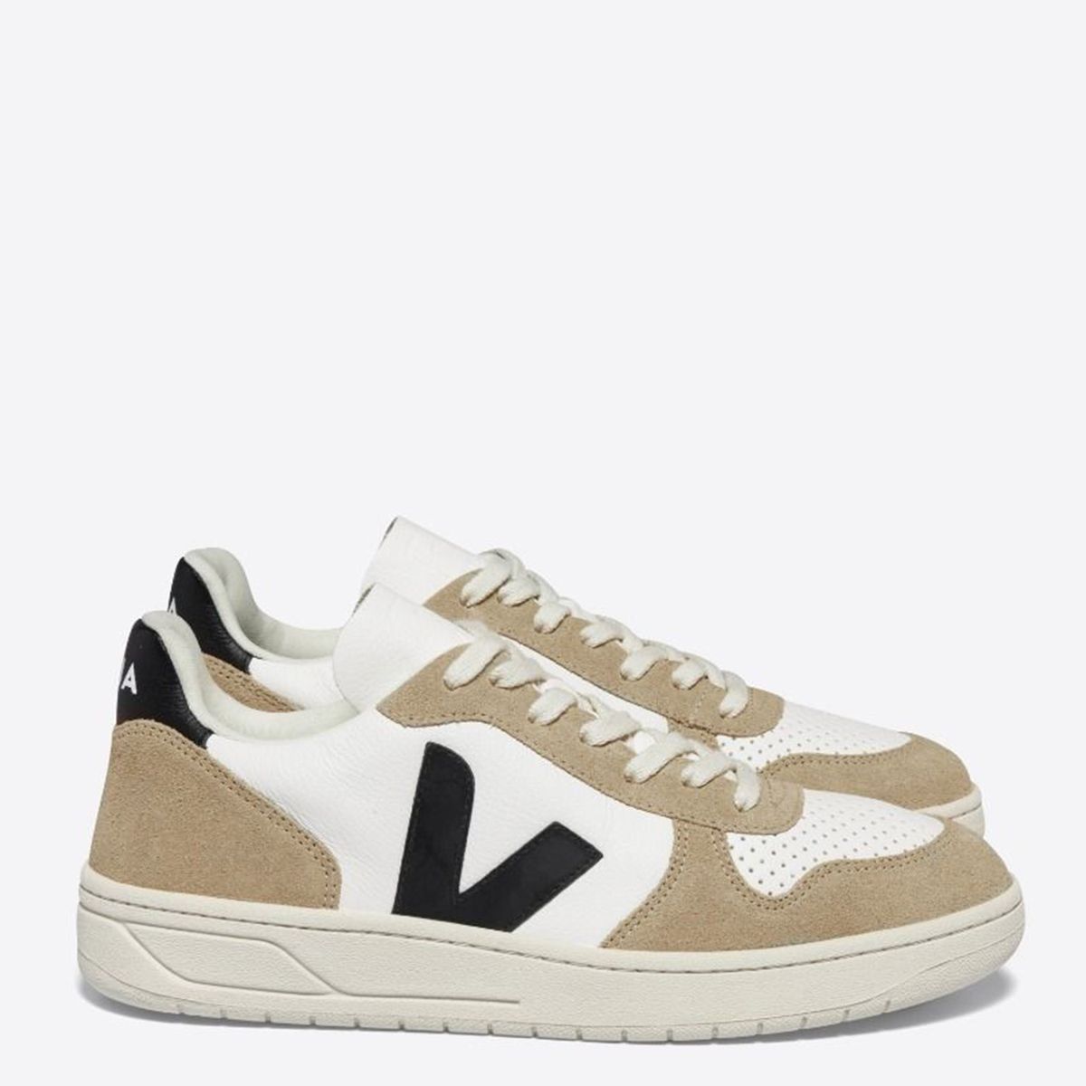 VEJA - Zapatillas Veja Hombre Cuero Beige Y Blanco
