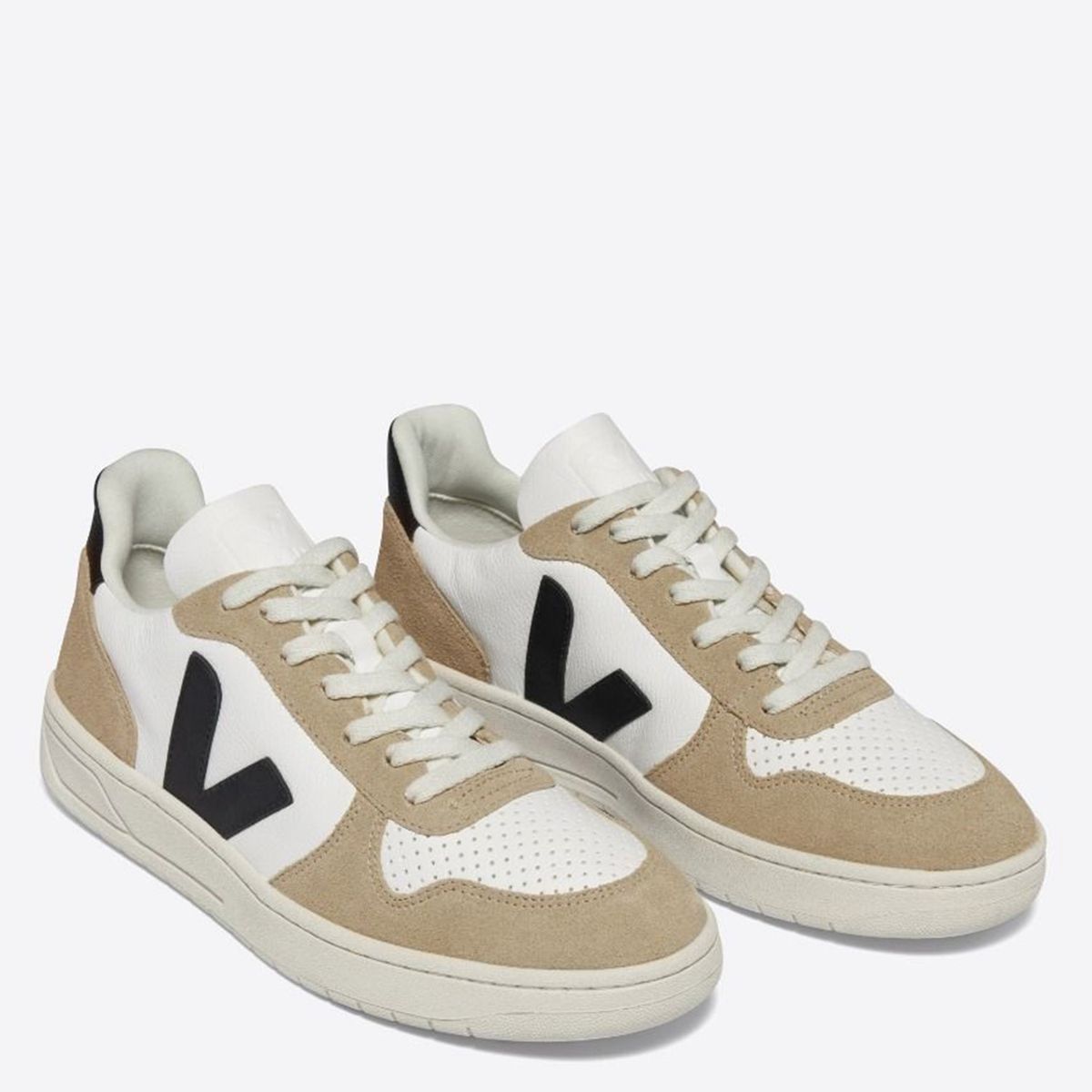 VEJA - Zapatillas Veja Hombre Cuero Beige Y Blanco