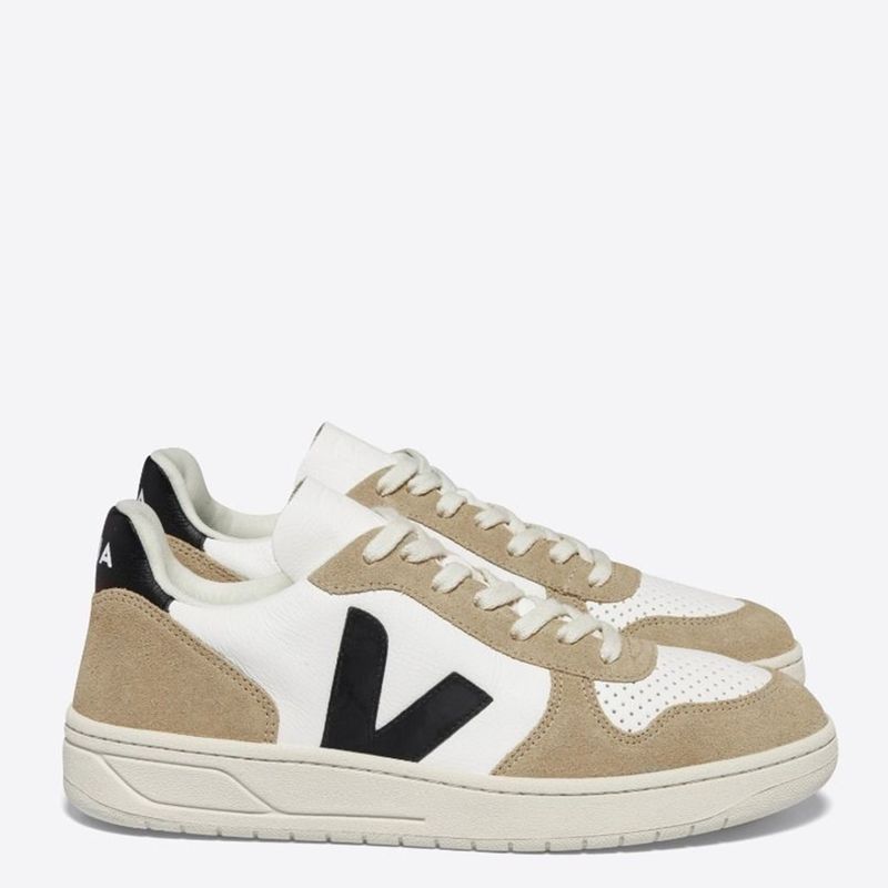 VEJA - Zapatillas Veja Hombre Cuero Beige Y Blanco