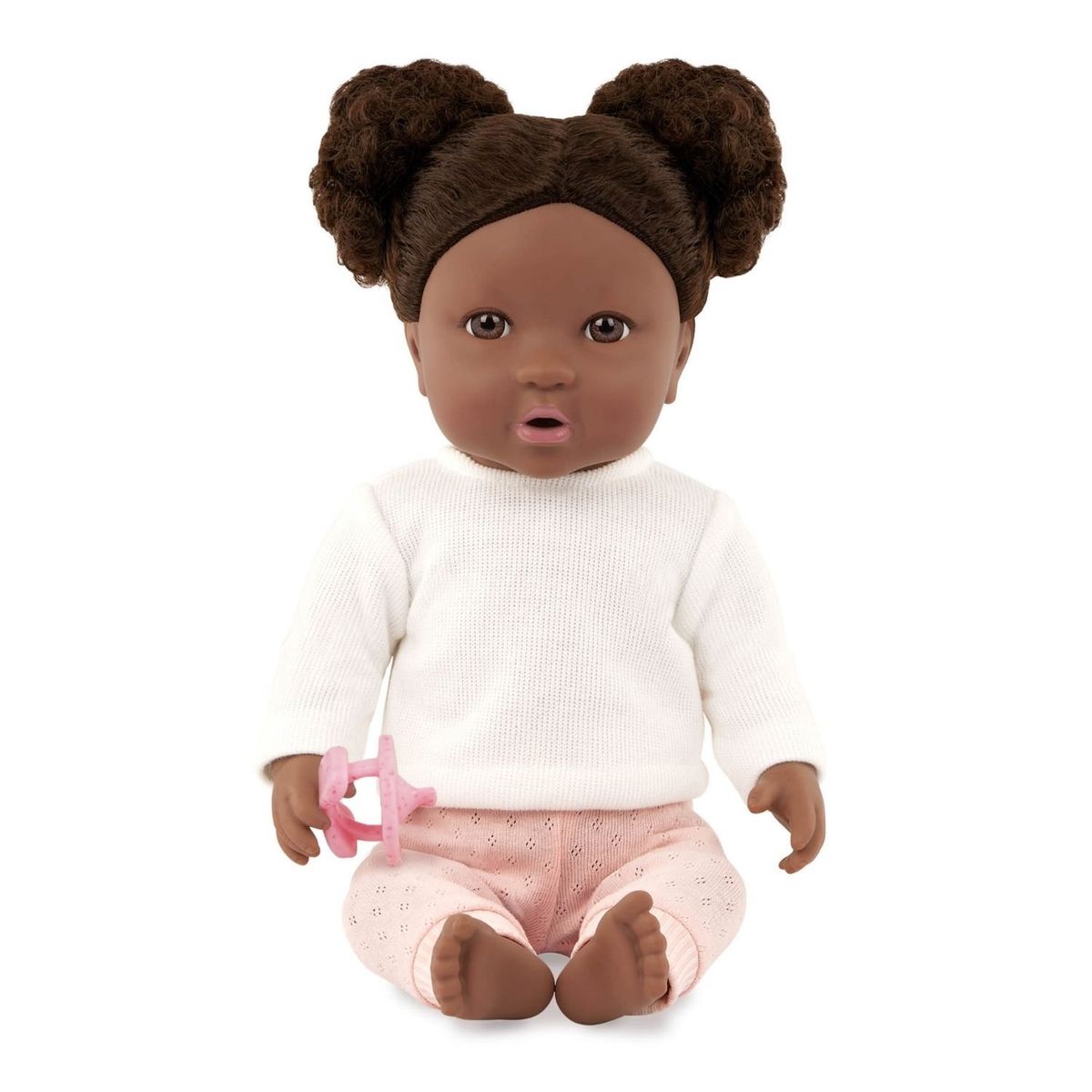 LULLABABY - Muñeca Niña Con Pelo Negro Y Polo Blanco Lullababy 