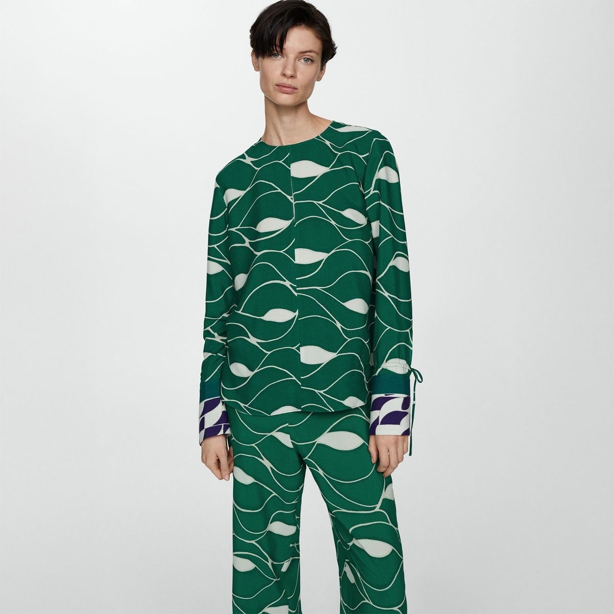 MANGO - Blusa Manga Larga Mujer Mango