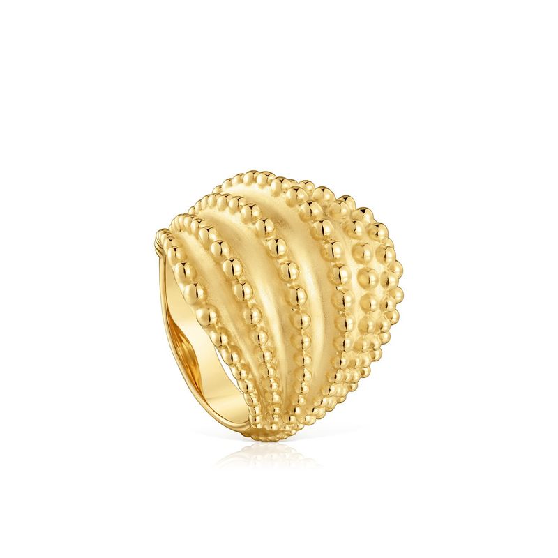 Anillo Plata Baño Oro Tiras TOUS