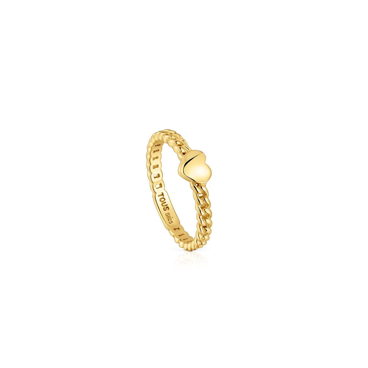 TOUS - Anillo Plata Baño Oro Corazon Cad