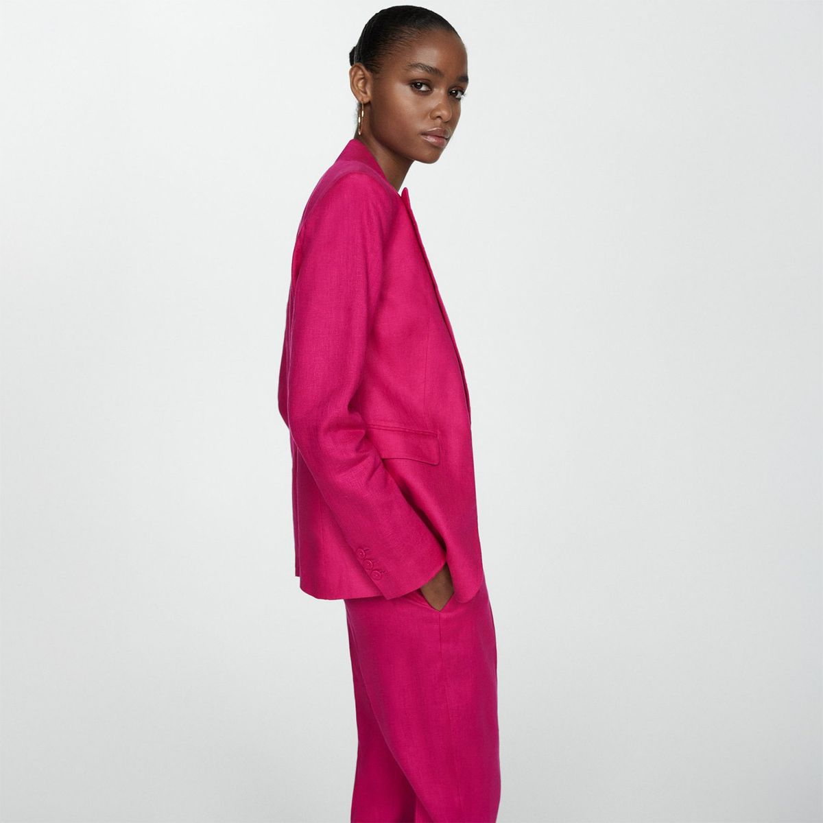 MANGO - Blazer 100% Lino Mujer Mango