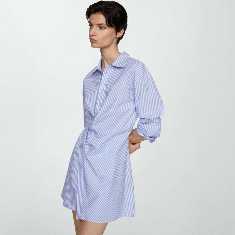 MANGO - Vestido Largo 100% Algodón Mujer Mango