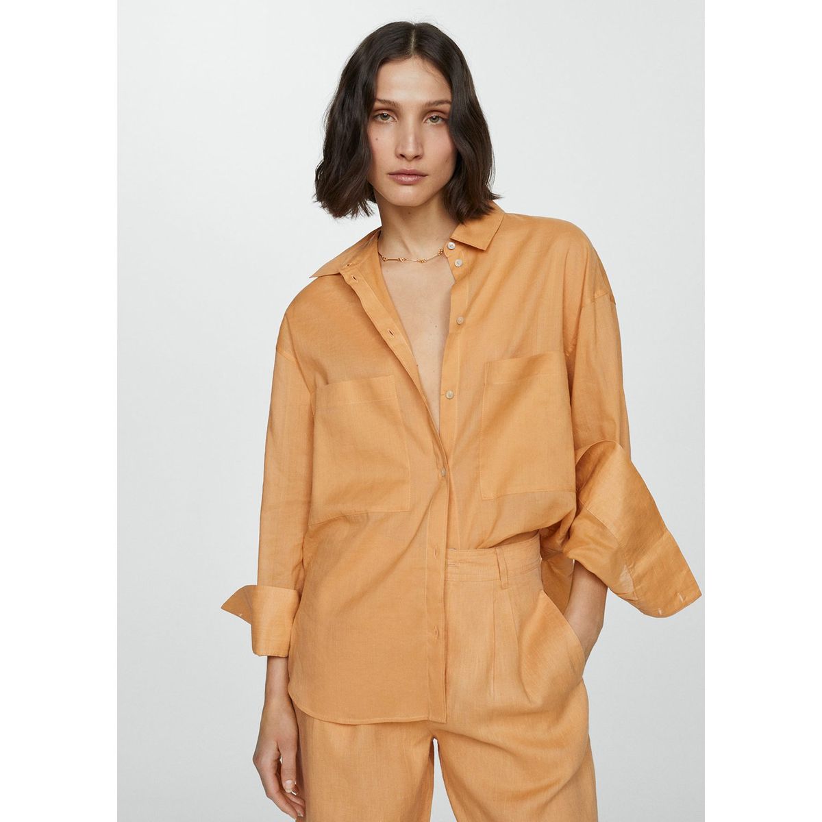 MANGO - Blusa Manga Larga Mujer Mango