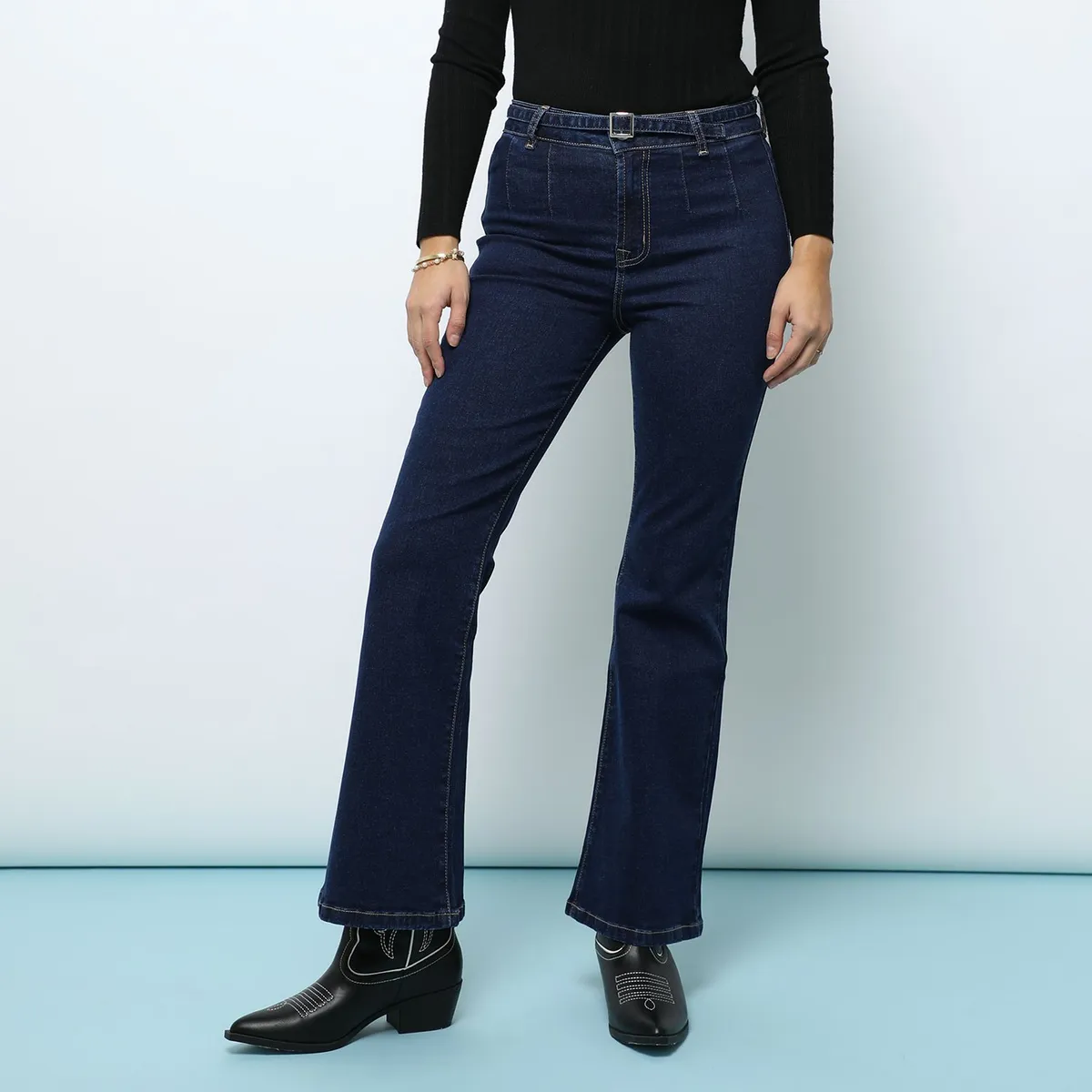 SYBILLA - Jean Flare Tiro Alto Mujer Sybilla