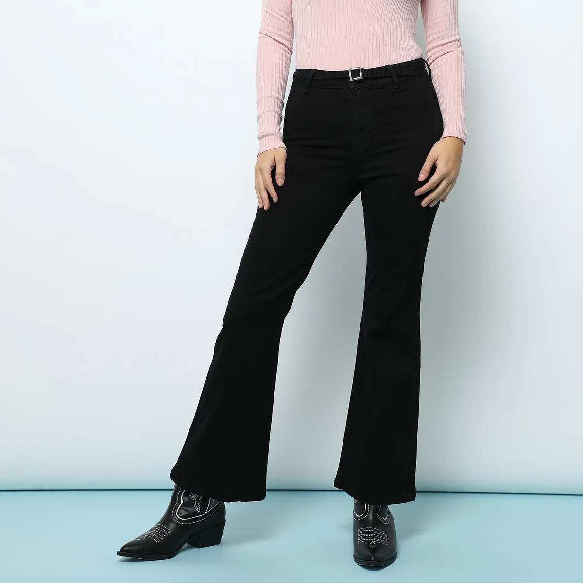 SYBILLA - Jean Flare Tiro Alto Mujer Sybilla