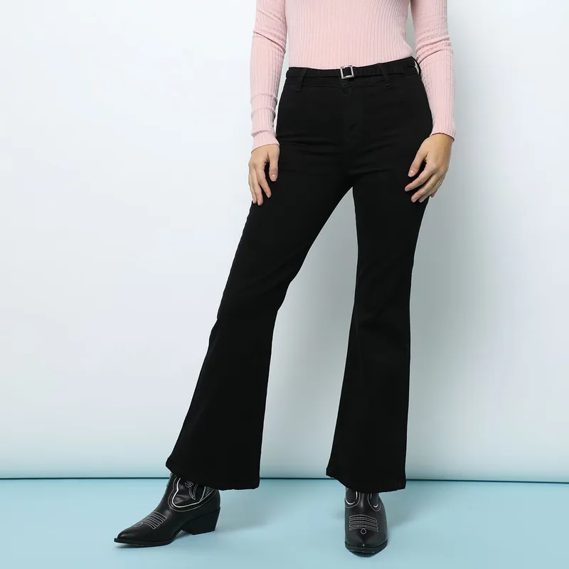 SYBILLA - Jean Flare Tiro Alto Mujer Sybilla