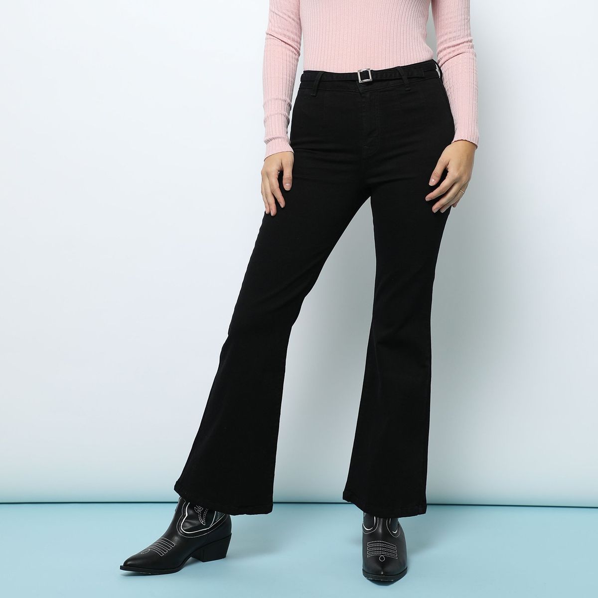 SYBILLA - Jean Flare Tiro Alto Mujer Sybilla