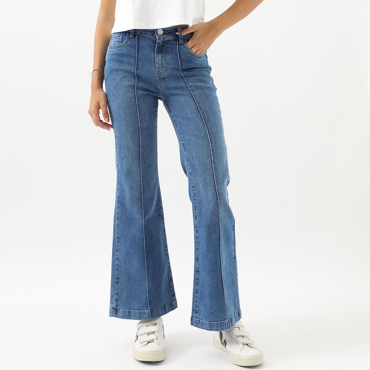 SYBILLA - Jean Flare Tiro Alto Mujer Sybilla