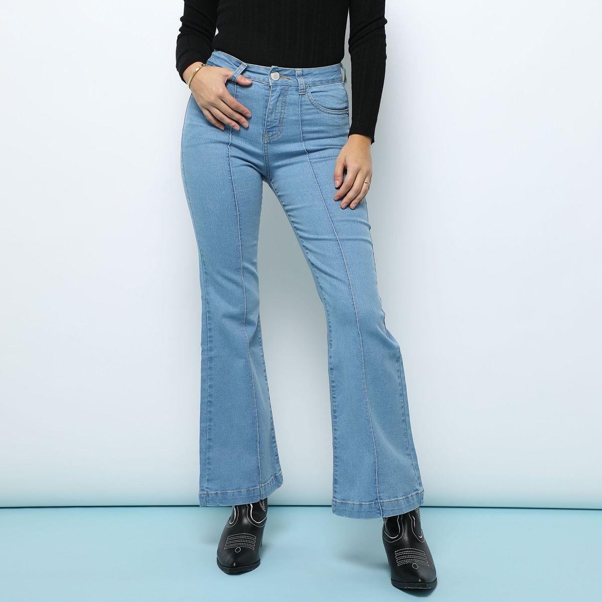 SYBILLA - Jean Flare Tiro Alto Mujer Sybilla