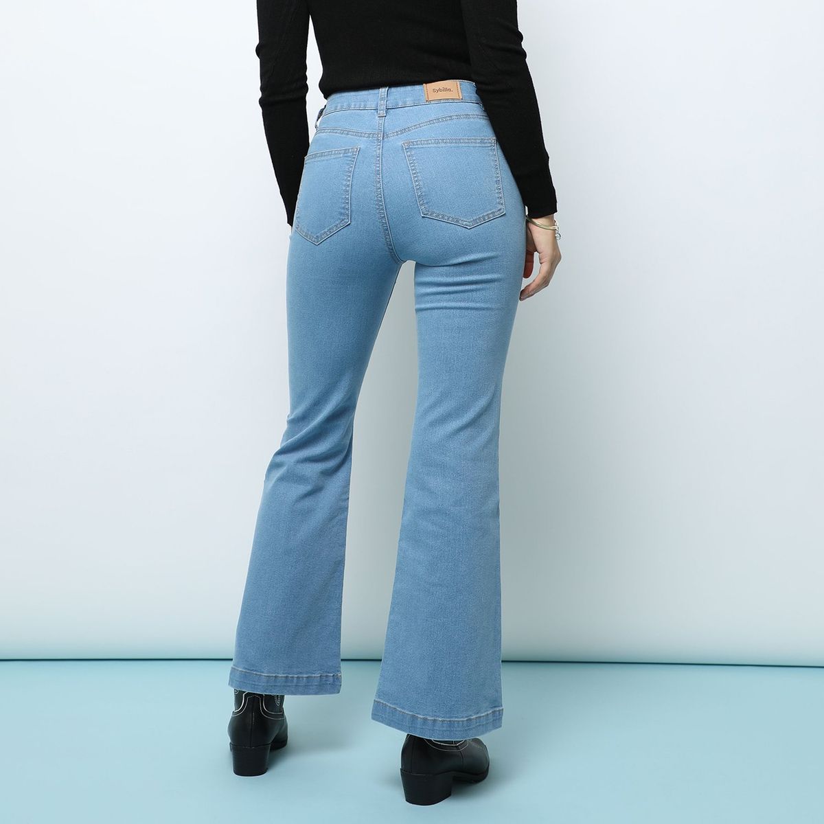 SYBILLA - Jean Flare Tiro Alto Mujer Sybilla