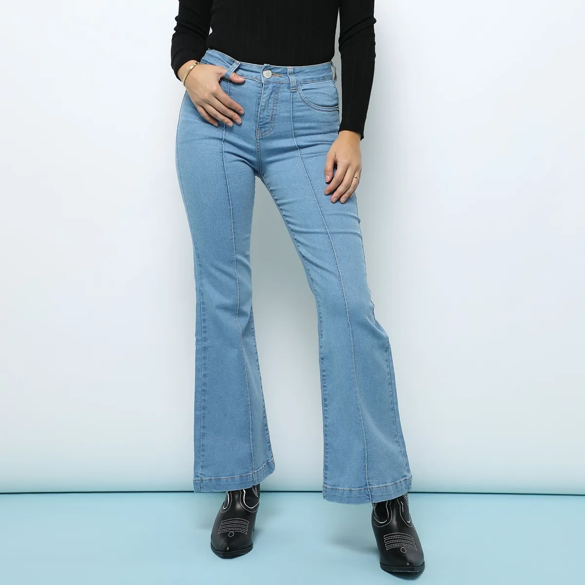 SYBILLA - Jean Flare Tiro Alto Mujer Sybilla