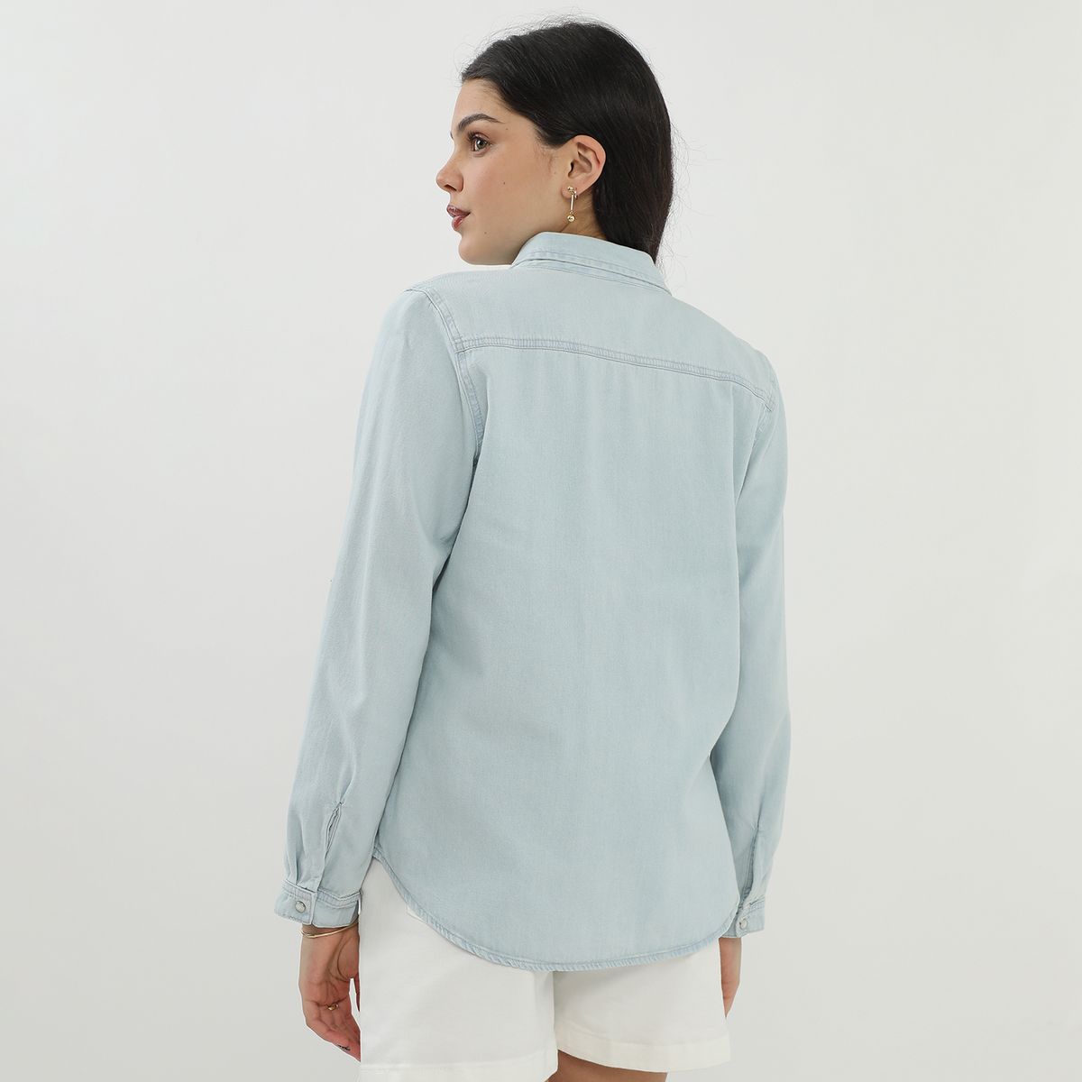 SYBILLA - Blusa Manga Larga Denim Mujer Sybilla