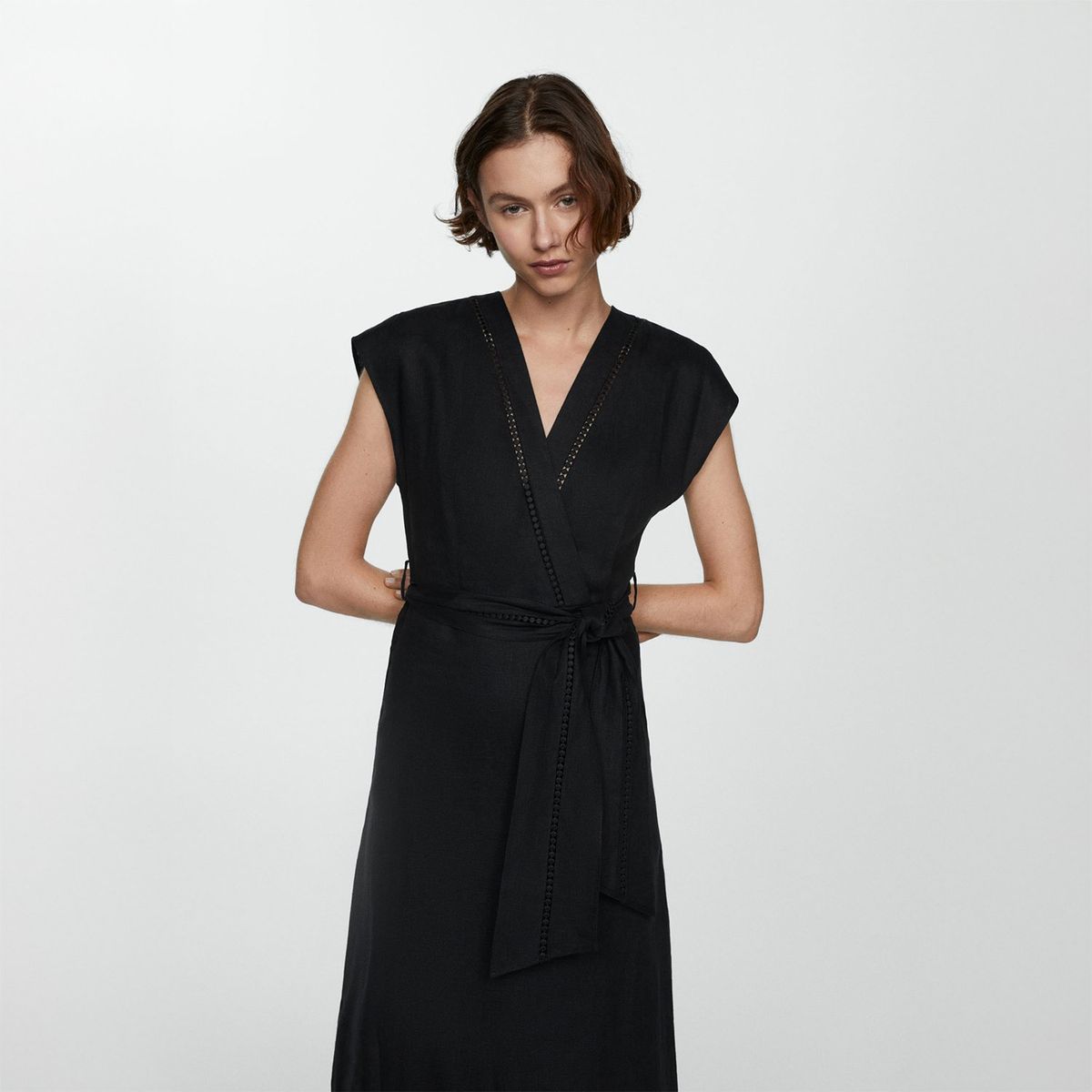 MANGO - Vestido Largo 100% Lino Mujer Mango