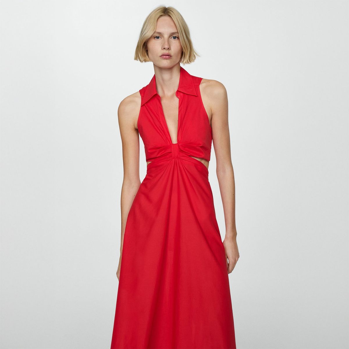 MANGO - Vestido Largo 100% Algodón Mujer Mango