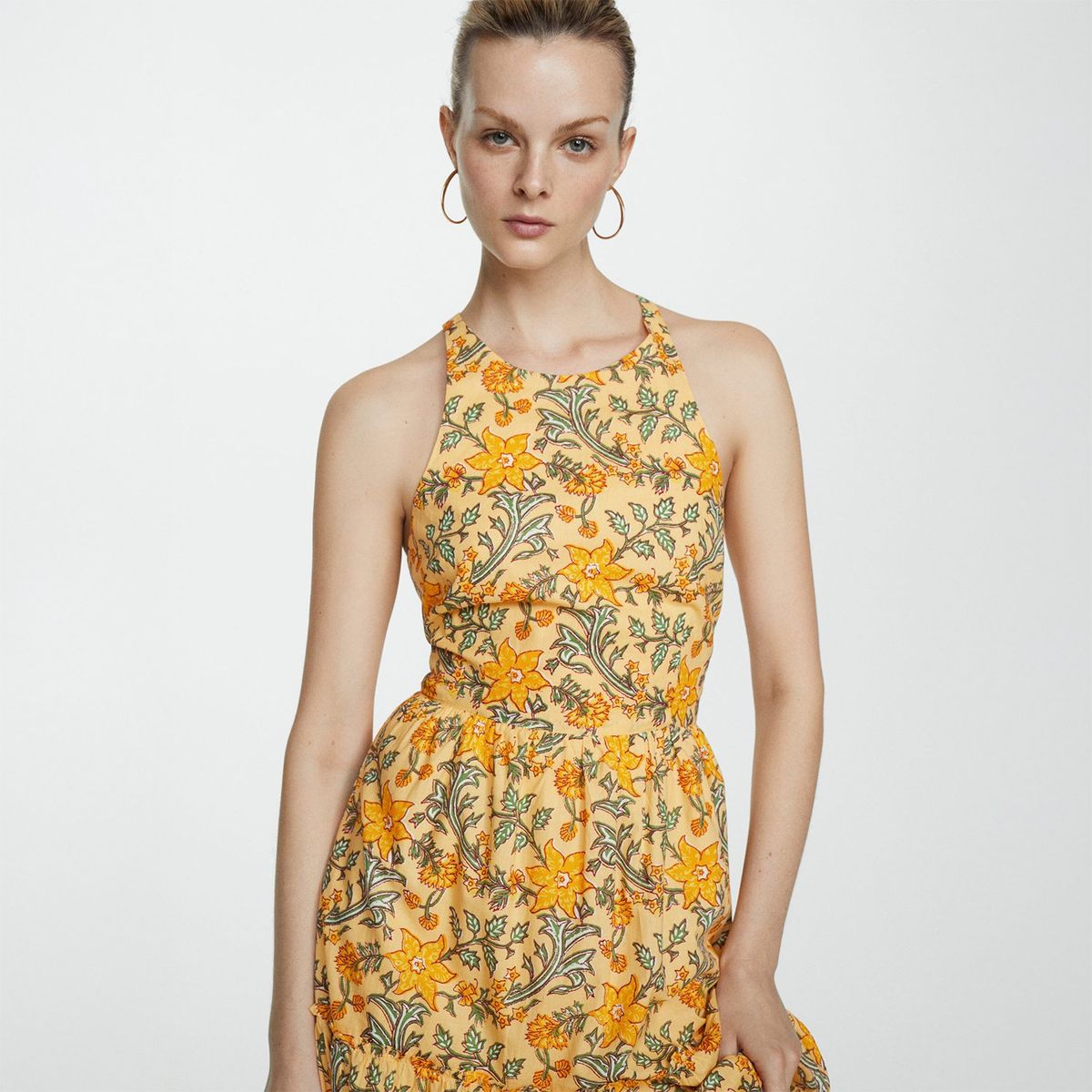 MANGO - Vestido Largo 100% Algodón Mujer Mango