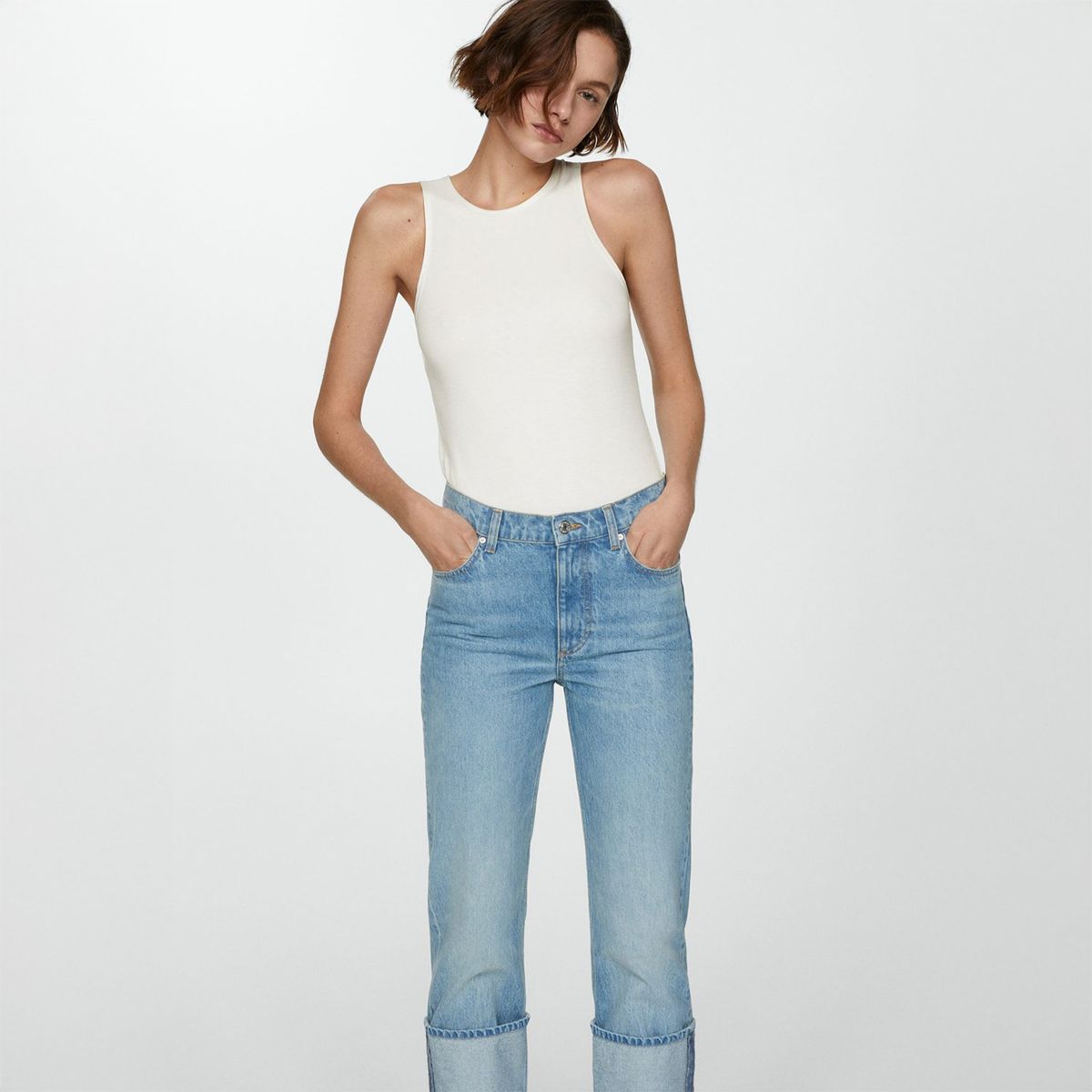 MANGO - Top Sin Mangas Mujer Mango