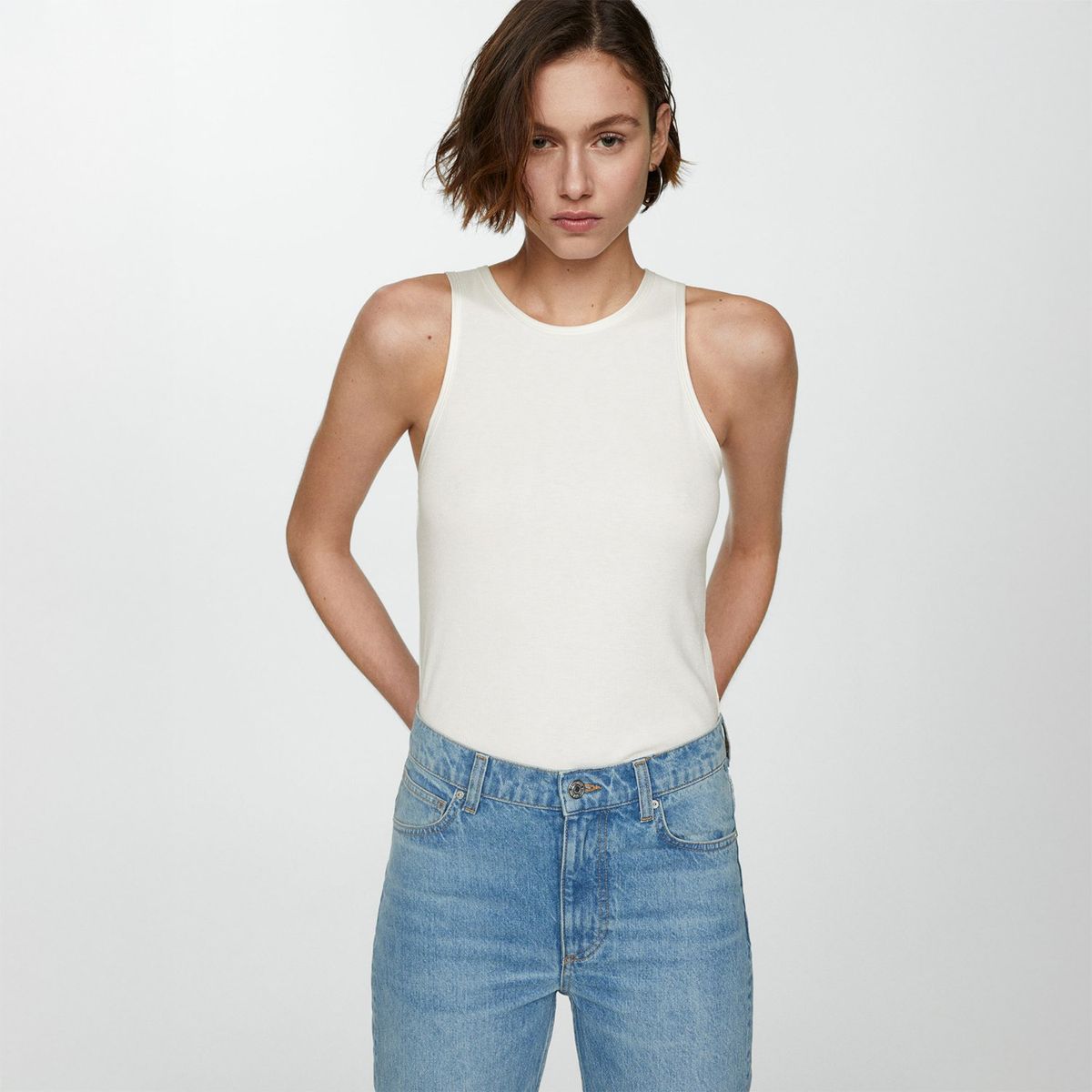 MANGO - Top Sin Mangas Mujer Mango