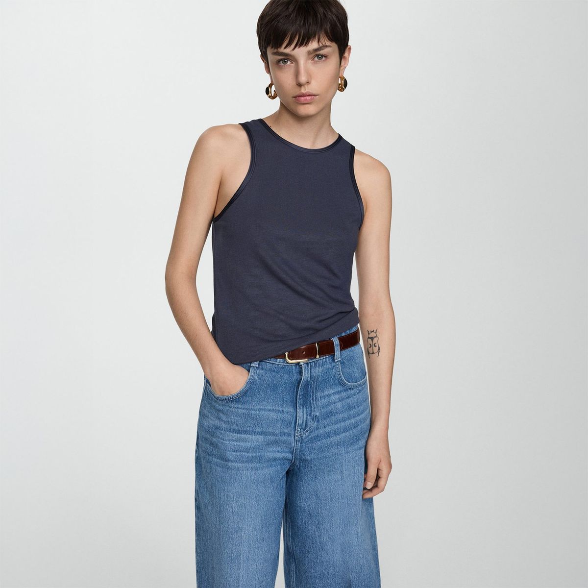 MANGO - Top Sin Mangas Mujer Mango