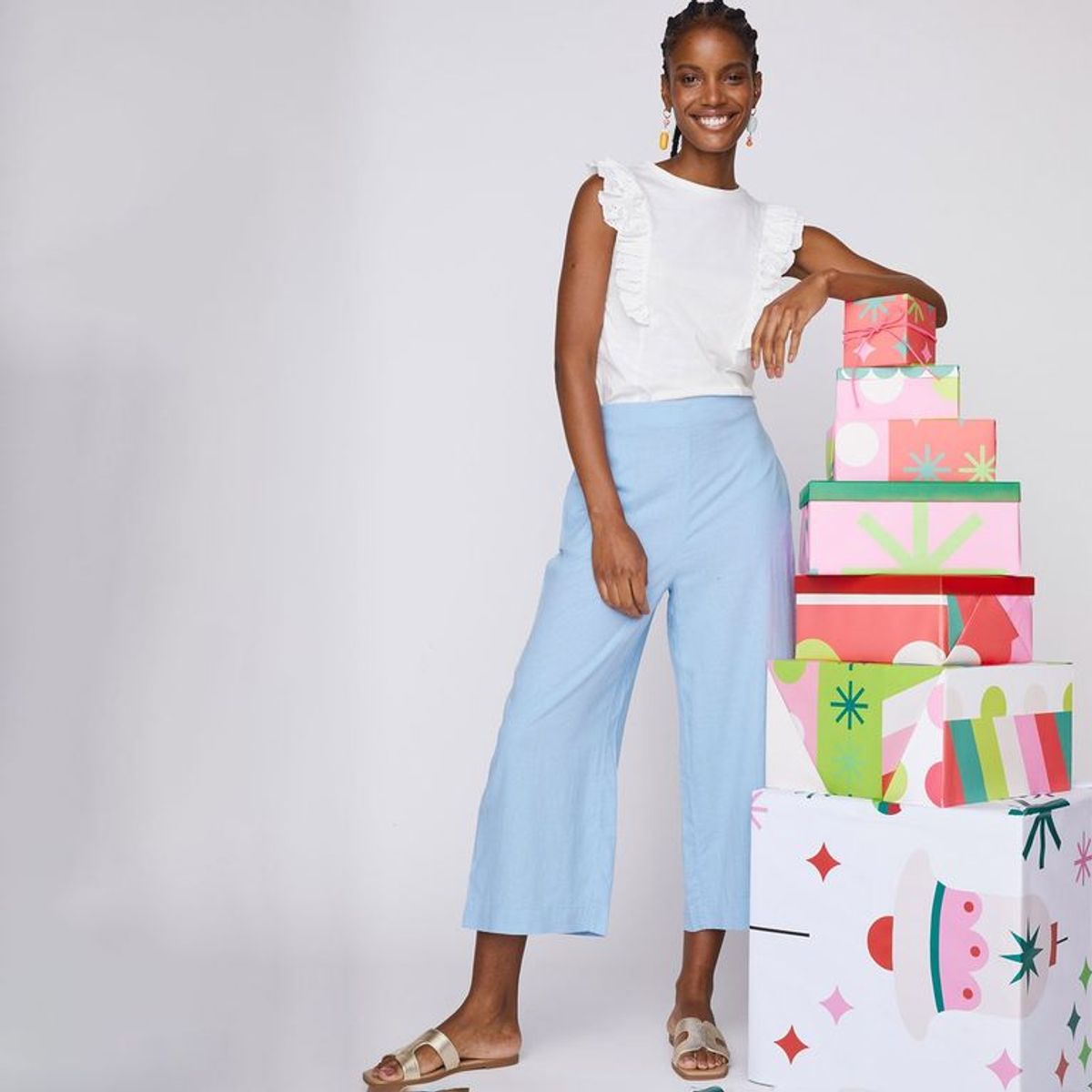 MANGO - Pantalón Mango Wide Fit Lino