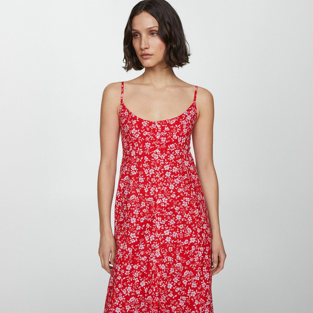 MANGO - Vestido Largo 100% Algodón Mujer Mango