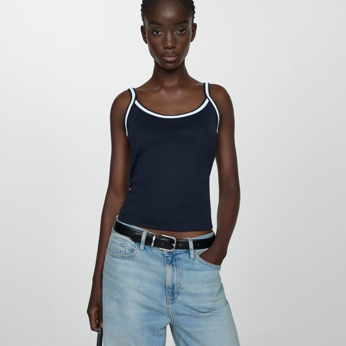 MANGO - Top Sin Mangas 100% Algodón Mujer Mango