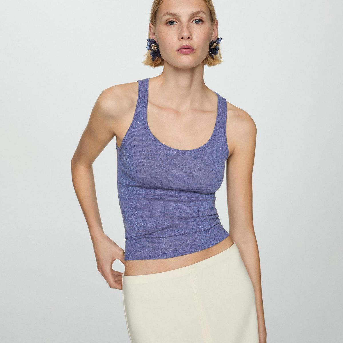 MANGO - Top Sin Mangas Mujer Mango