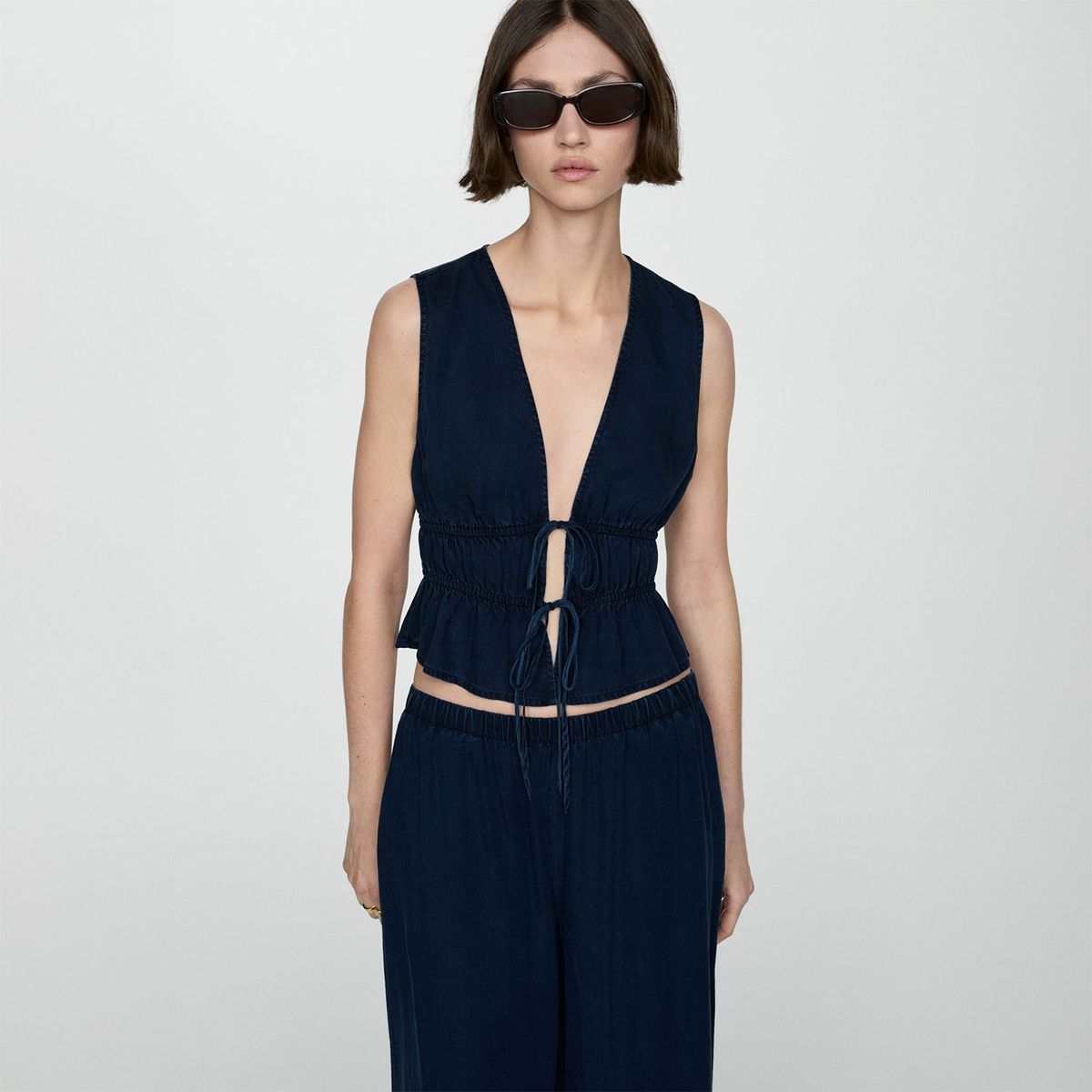 MANGO - Pantalón Palazzo Mujer Mango