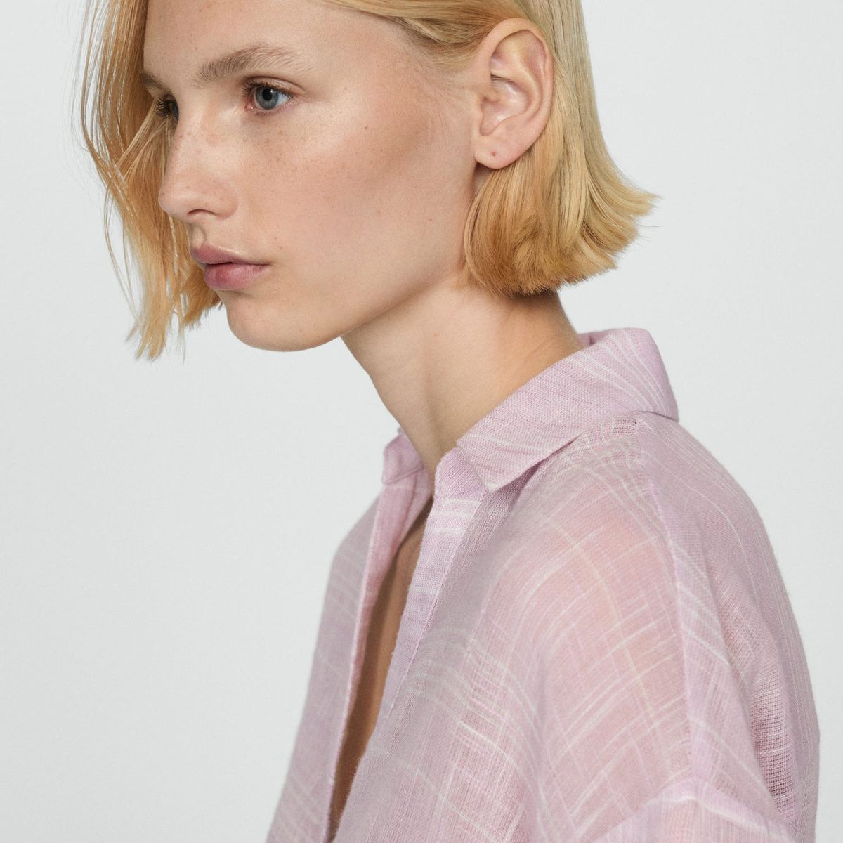 MANGO - Blusa Manga Larga 100% Algodón Mujer Mango