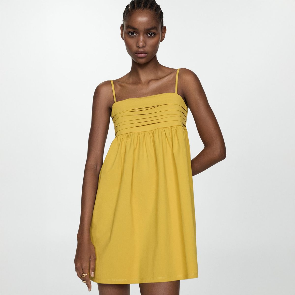 MANGO - Vestido Corto Algodón Mujer Mango