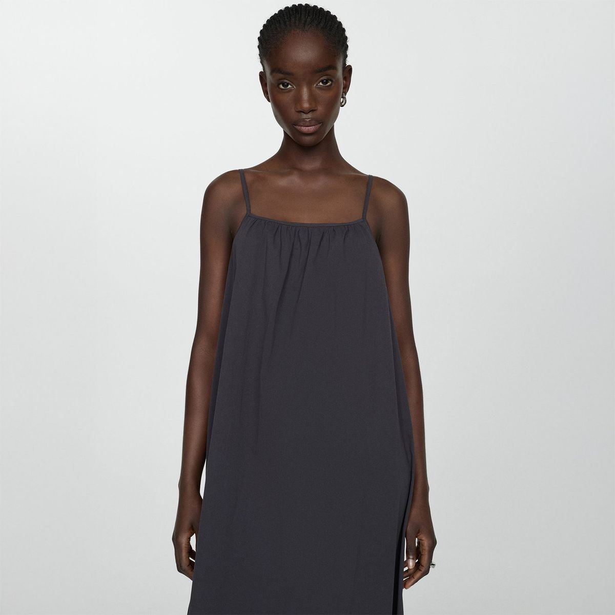 MANGO - Vestido Largo Algodón Mujer Mango