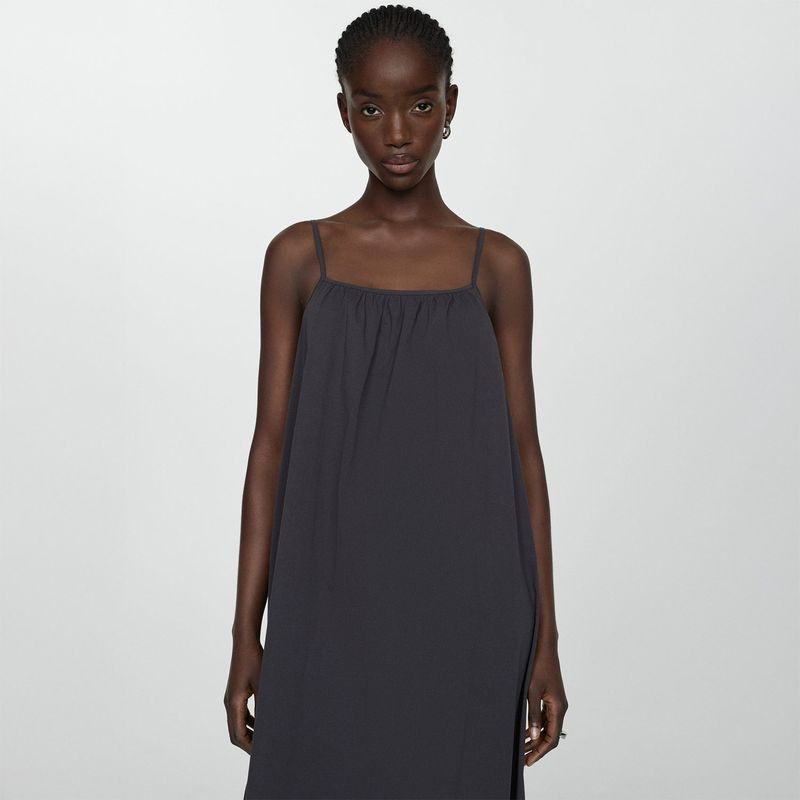 MANGO - Vestido Largo Algodón Mujer Mango