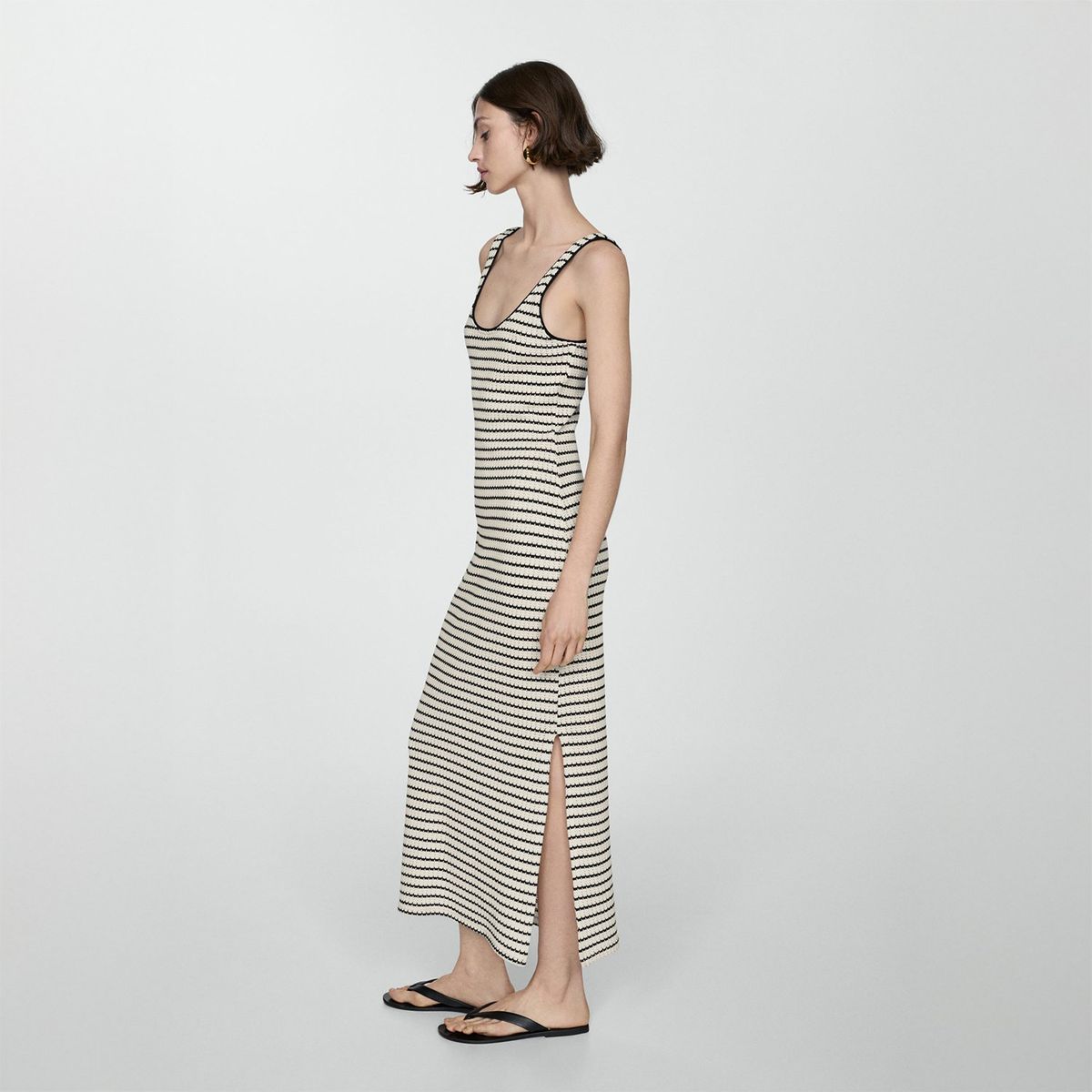 MANGO - Vestido Largo Algodón Mujer Mango