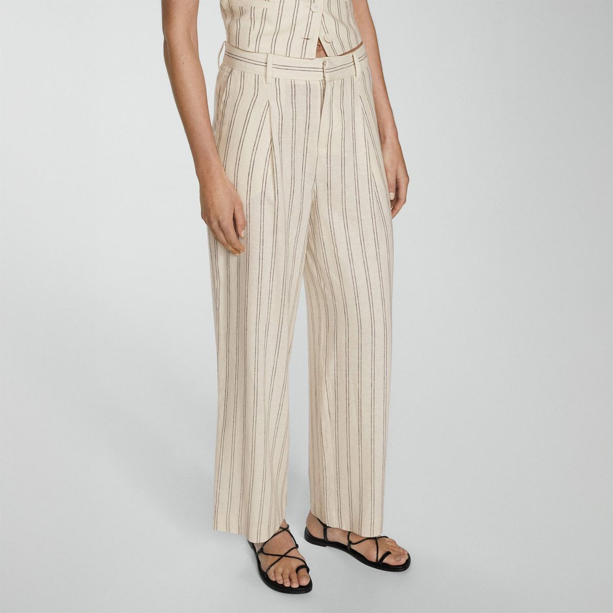 MANGO - Pantalón Straight Lino Mujer Mango