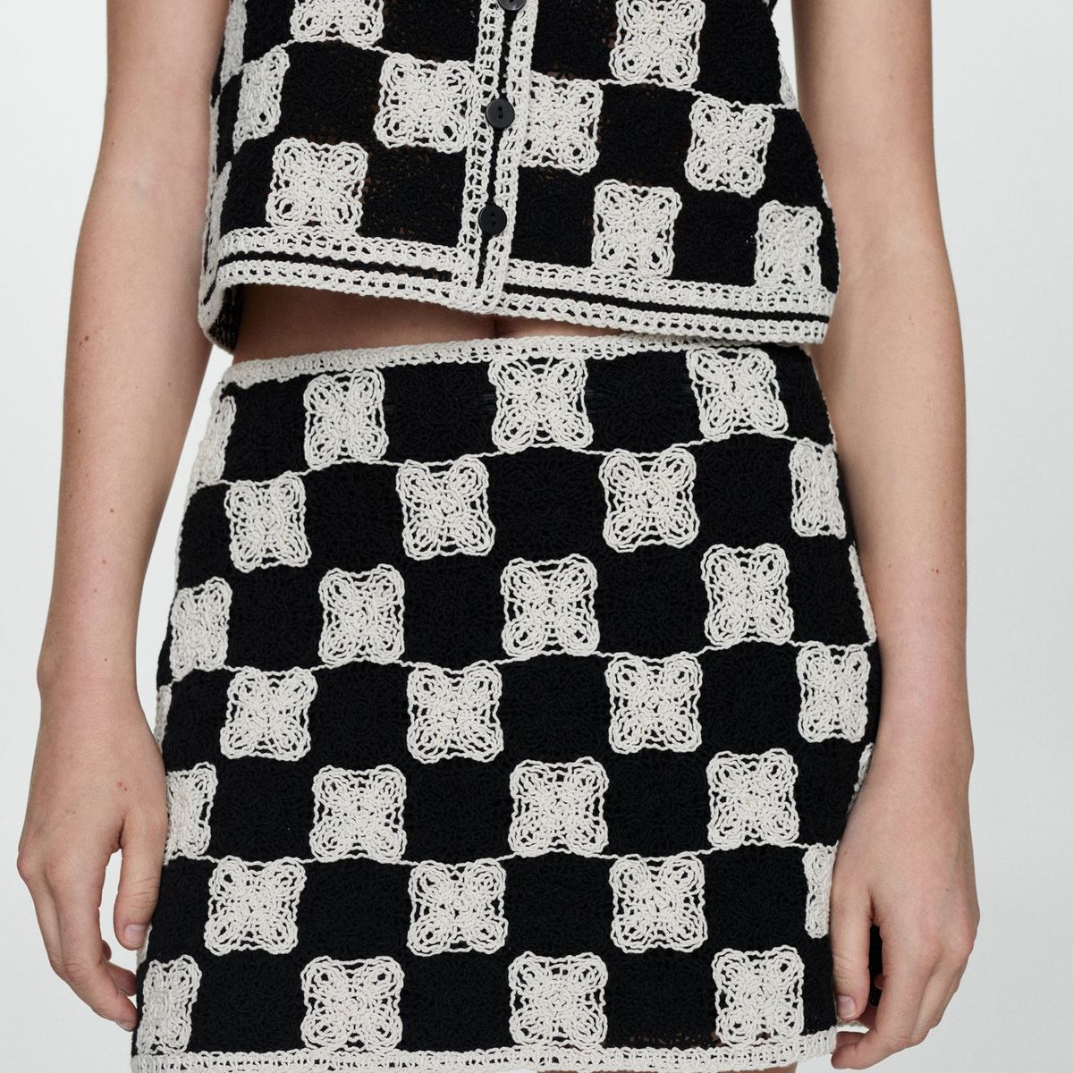 MANGO - Falda Corta Algodón Mujer Mango