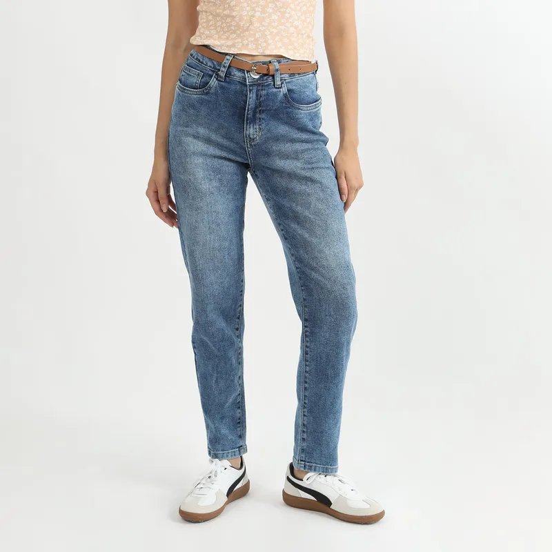 SYBILLA - Jean Mom Tiro Alto Mujer Sybilla