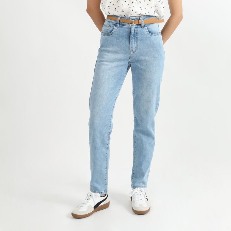 SYBILLA - Jean Mom Tiro Alto Mujer Sybilla