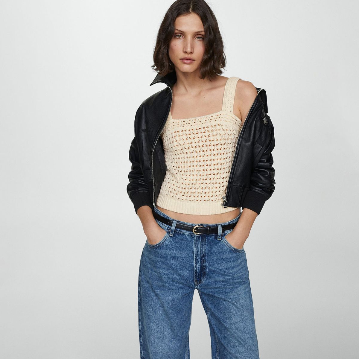 MANGO - Top Sin Mangas Algodón Mujer Mango