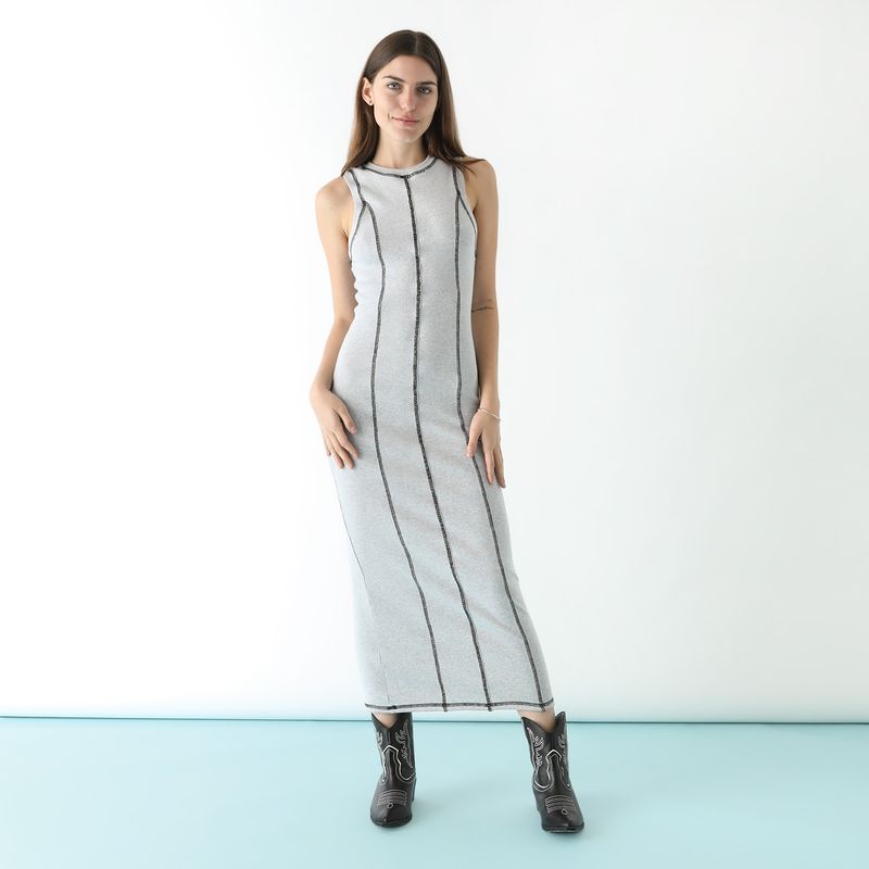 SYBILLA - Vestido Largo Con Pespunte