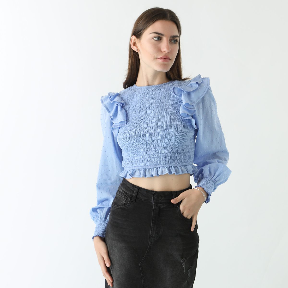 SYBILLA - Blusa Panal Manga Larga