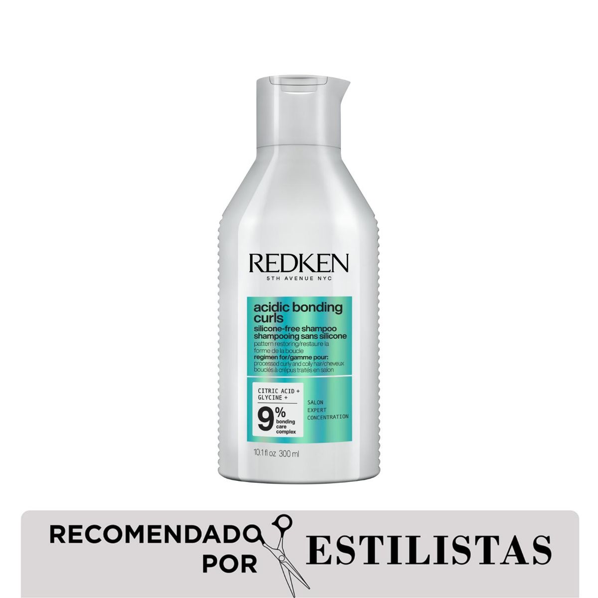 REDKEN - Shampoo Sin Siliconas Para Cabello Con Rizos Y Rulos Procesados Y Dañados Acidic Bonding Curls 300Ml