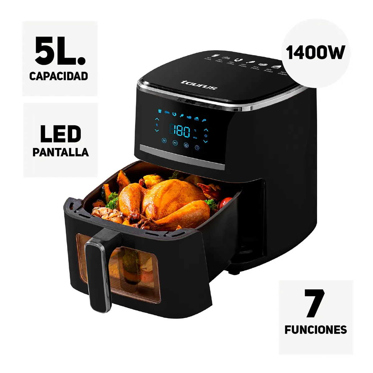 TAURUS - Freidora De Aire Taurus 5 Lts Mod. Silver Fryer