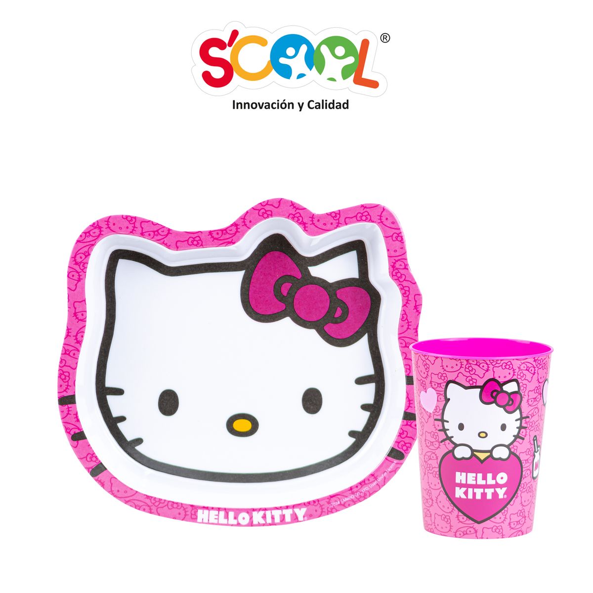 SCOOL - Set Plato De Melamine +  Vaso Hello Kitty