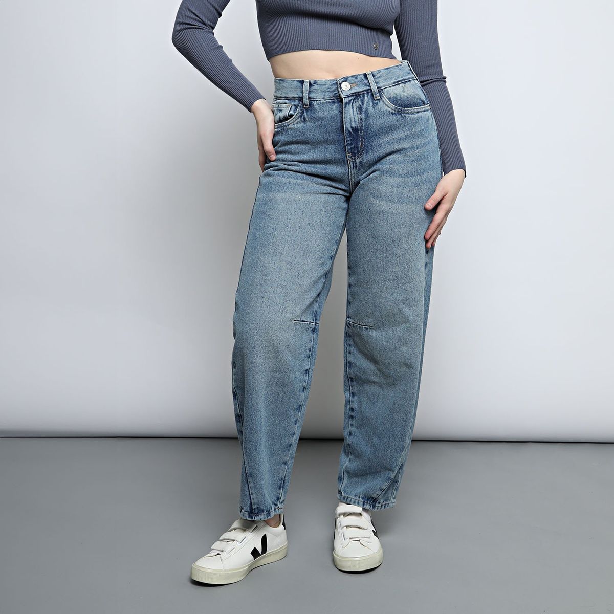 DENIMLAB - Jean Barrel Algodón Mujer